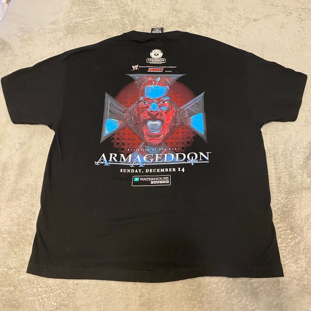Vintage WWE crew Armageddon 2003 Tee Shirt Triple H